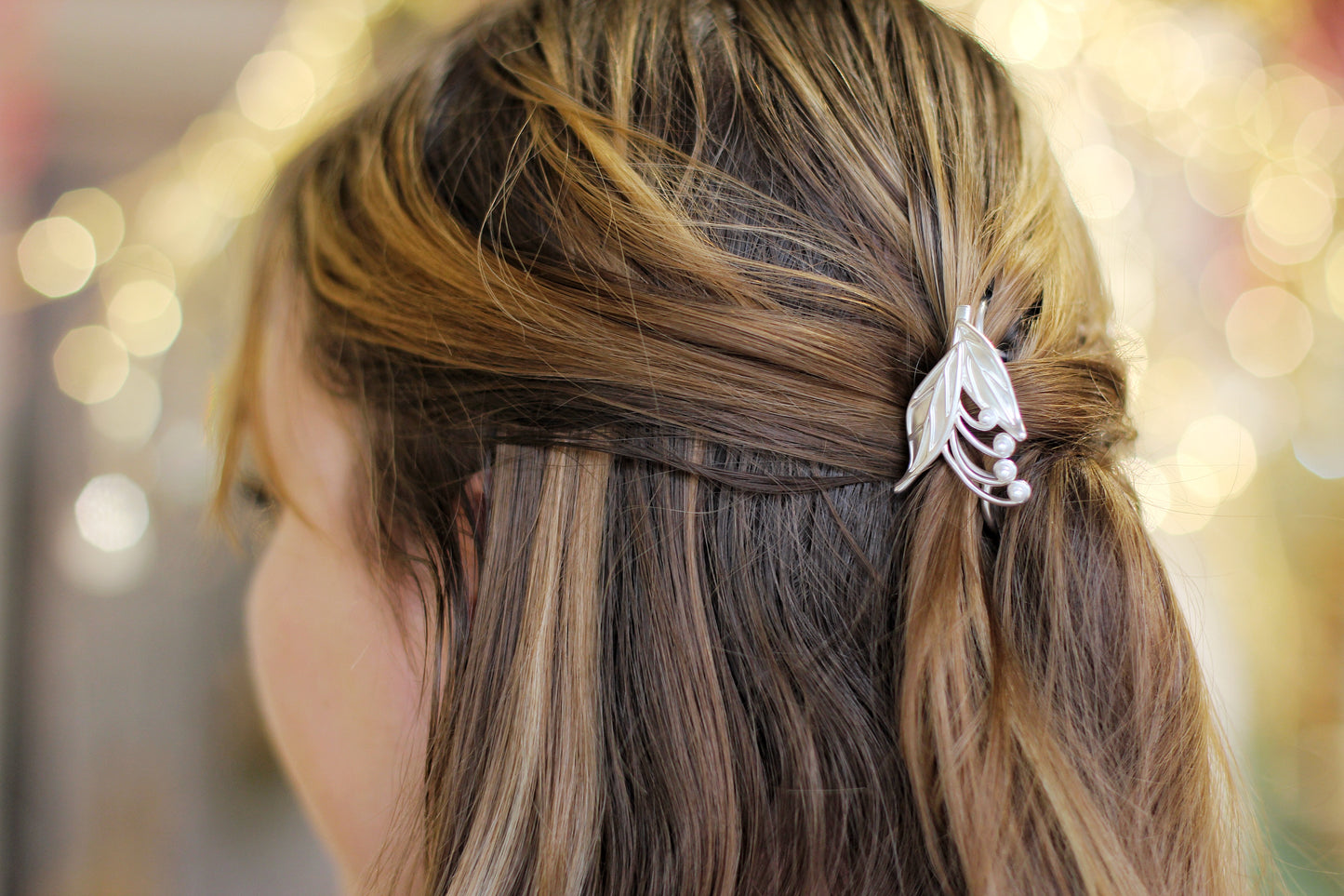 Blooming Lily of the Valley Floral Hair Prong