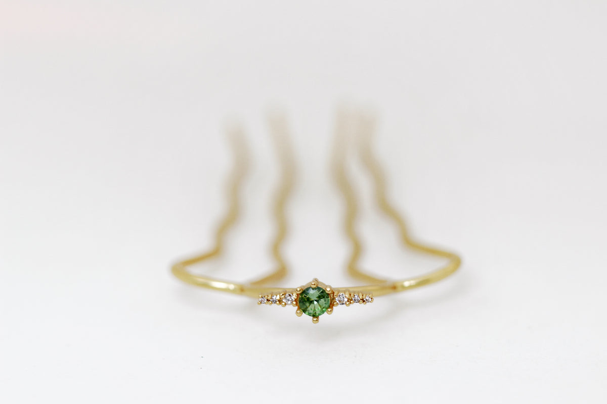 Sage Sparkle Hair Pin