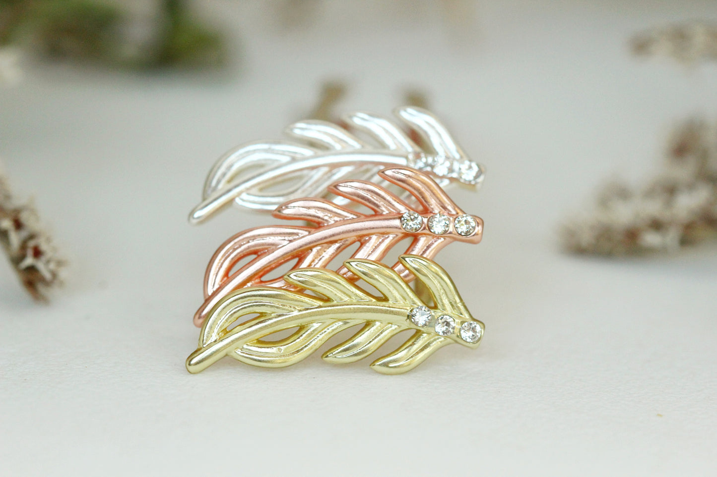 Twig Crystals Leaf Hair Prong