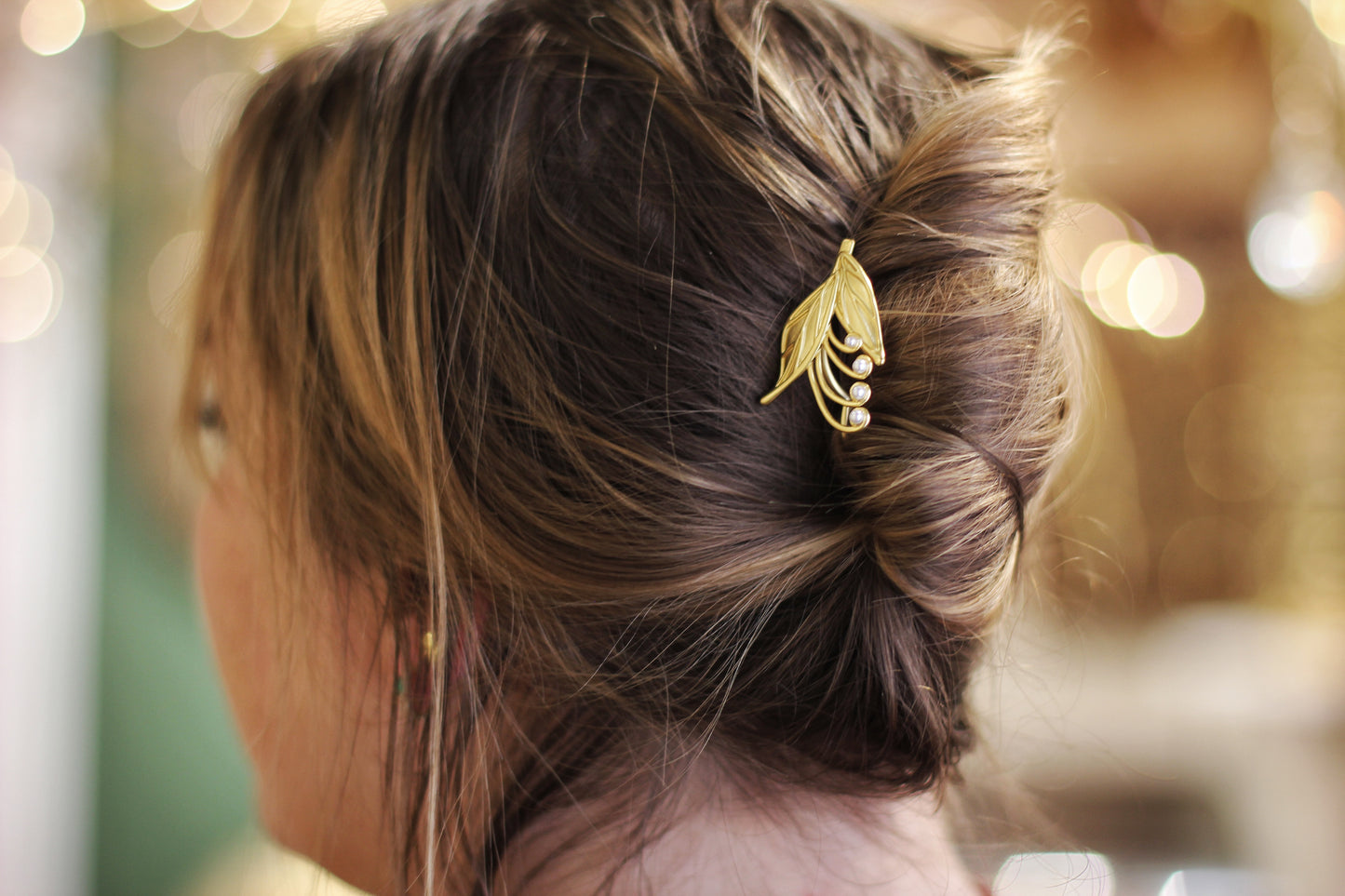 Blooming Lily of the Valley Floral Hair Prong