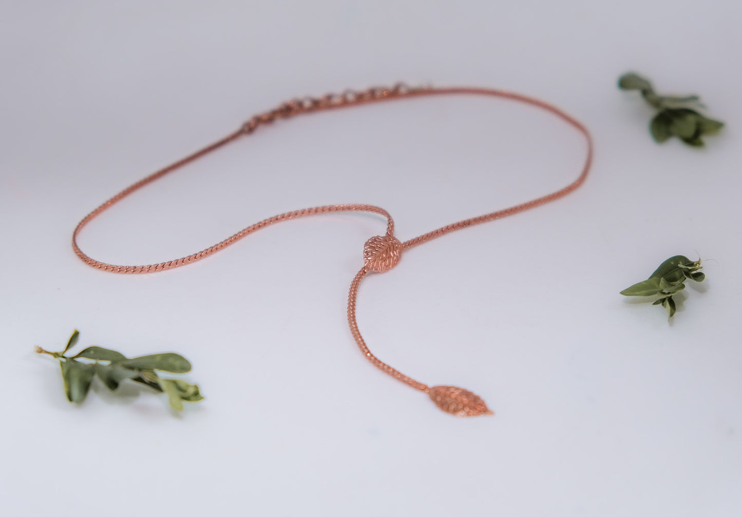 Leaf Drop Lariat Necklace