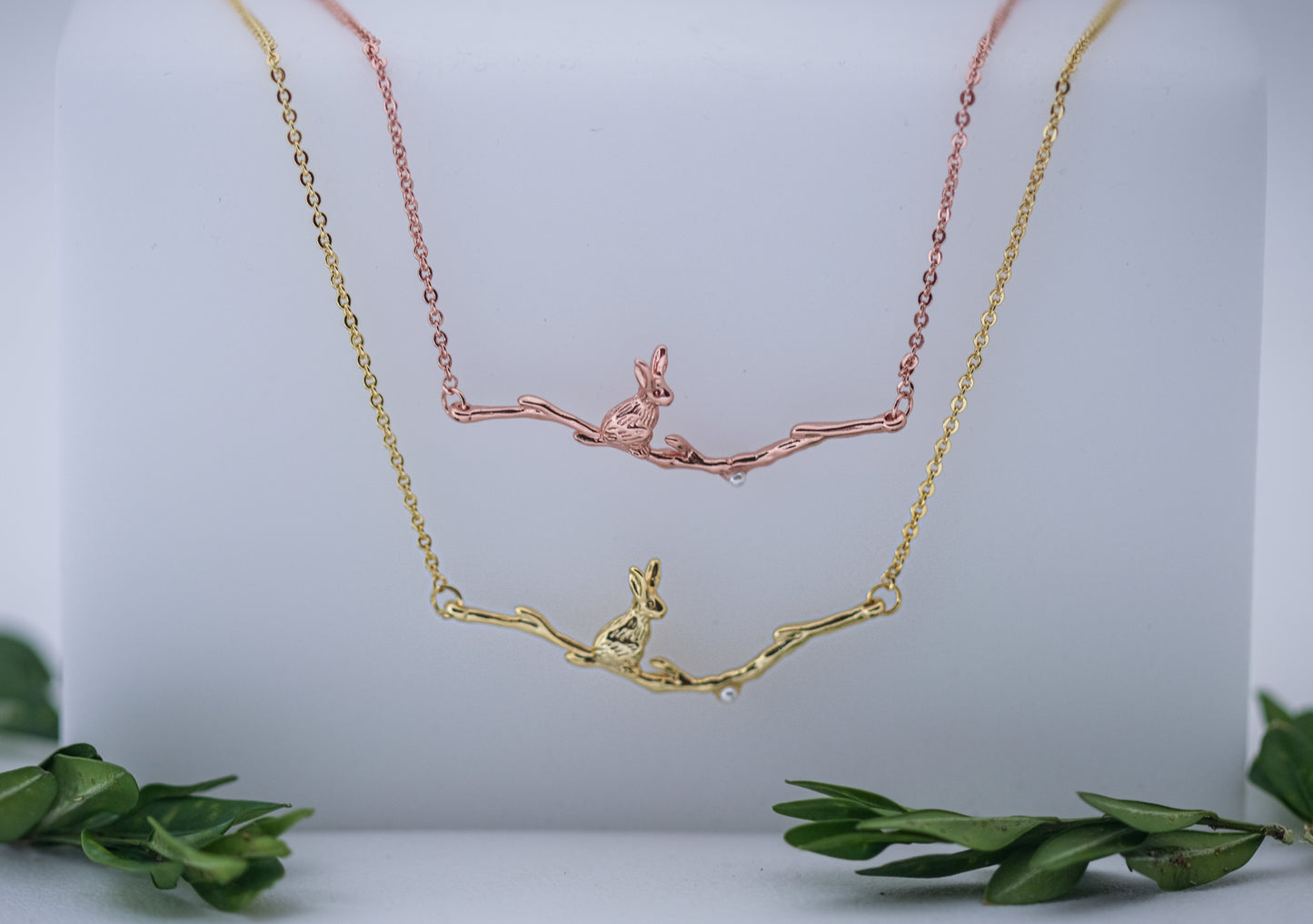 Rabbit Sitting on a Branch Necklace