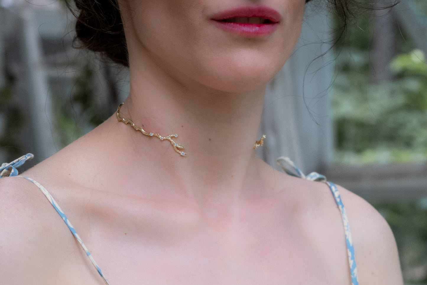 Rustic Branch w/ Crystals Choker