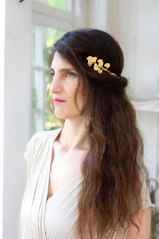 Royal Ginkgo Leaves Goddess Crown