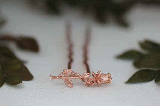 Blooming Small Rose Hair Prong