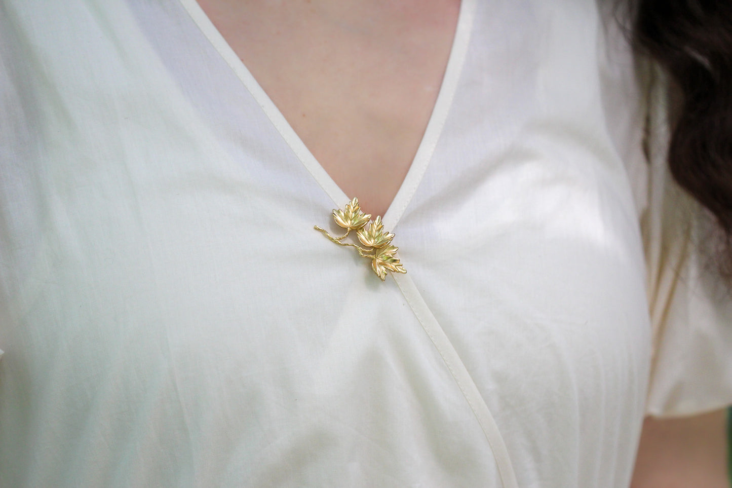 Triple Maple Leaves Brooch
