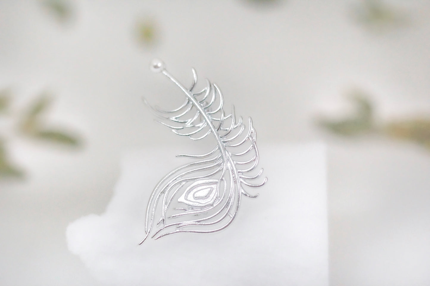 Made to Order* Peacock Feather Pearl Brooch