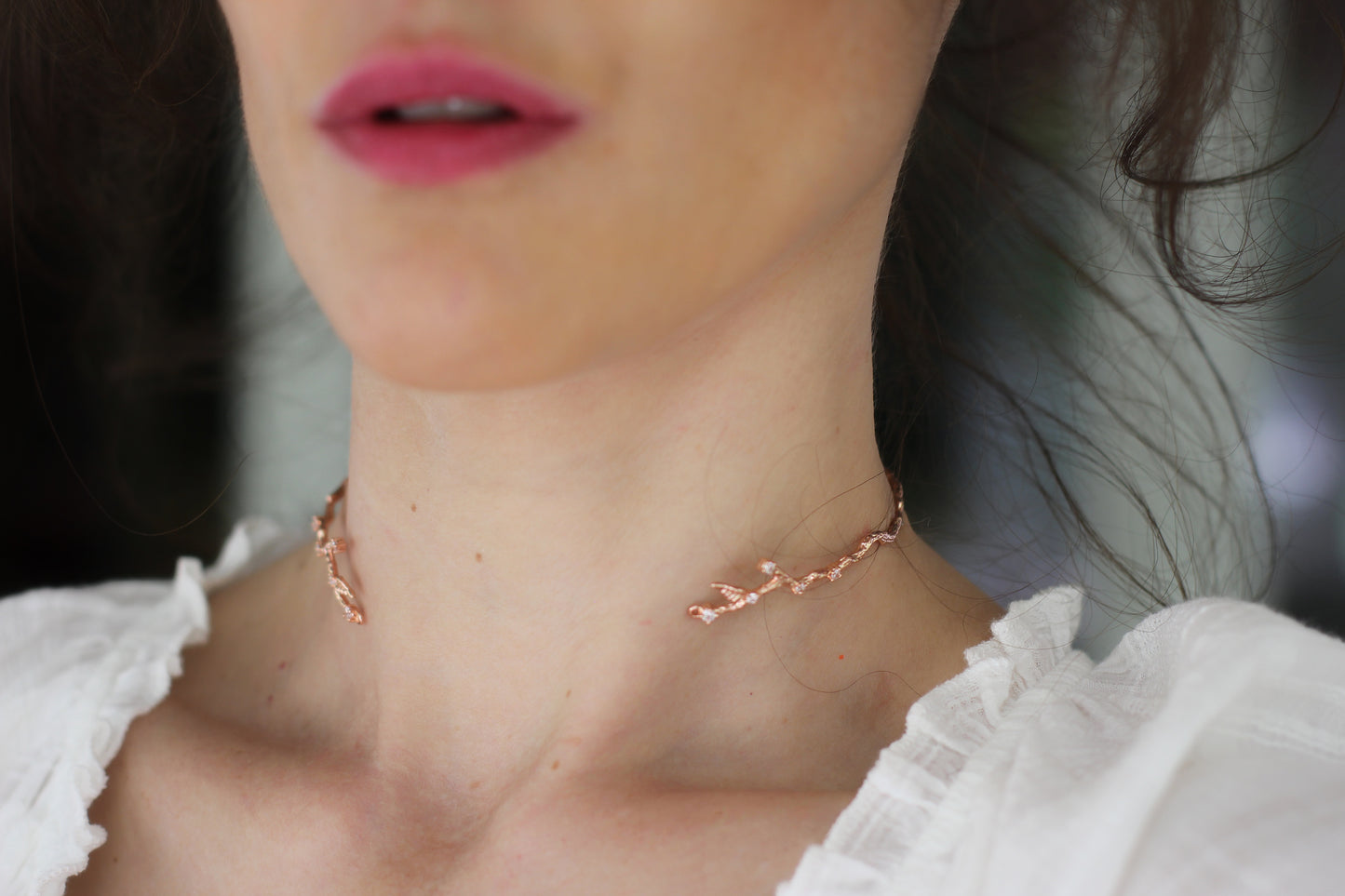 Rustic Branch w/ Crystals Choker