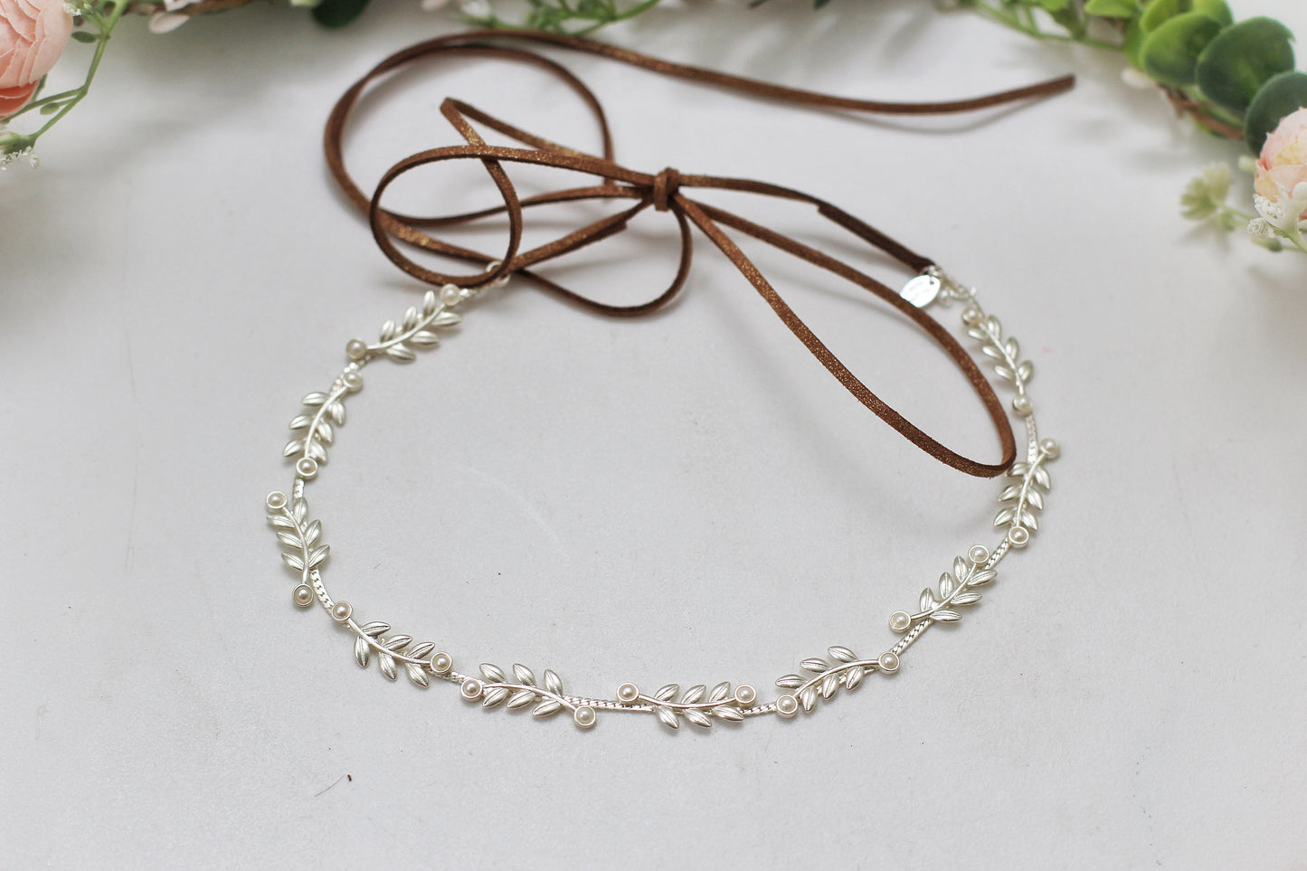 Stems Leaves and Pearls Necklace/ Choker/ Wreath / Hair Chain