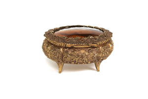Antique Amber Jewelry Box