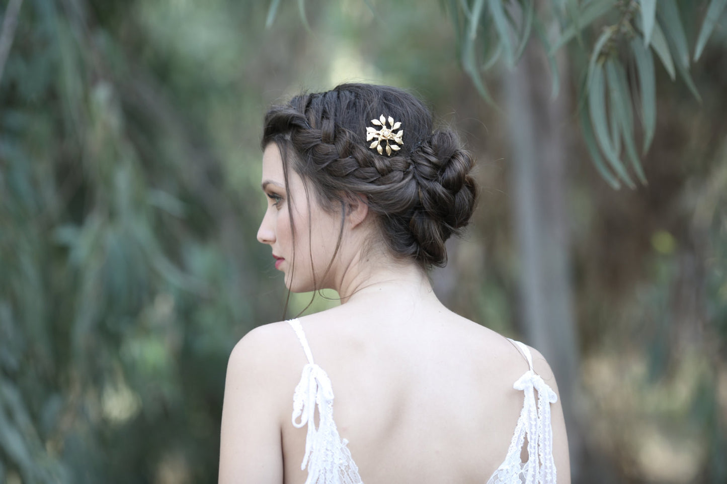 Small Leaf Circle Barrette