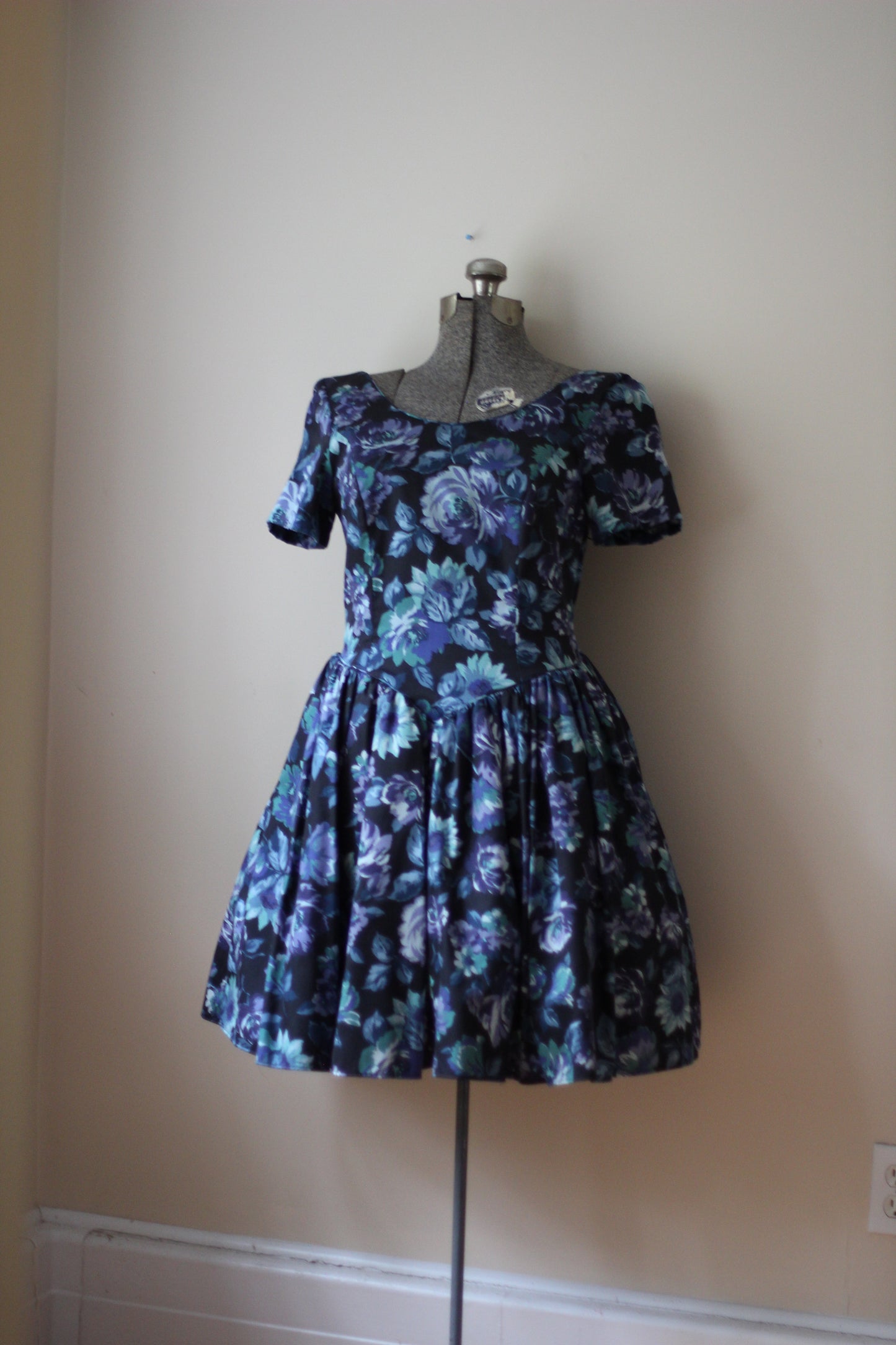 Blue Floral Tulle Laura Ashley Cocktail Dress