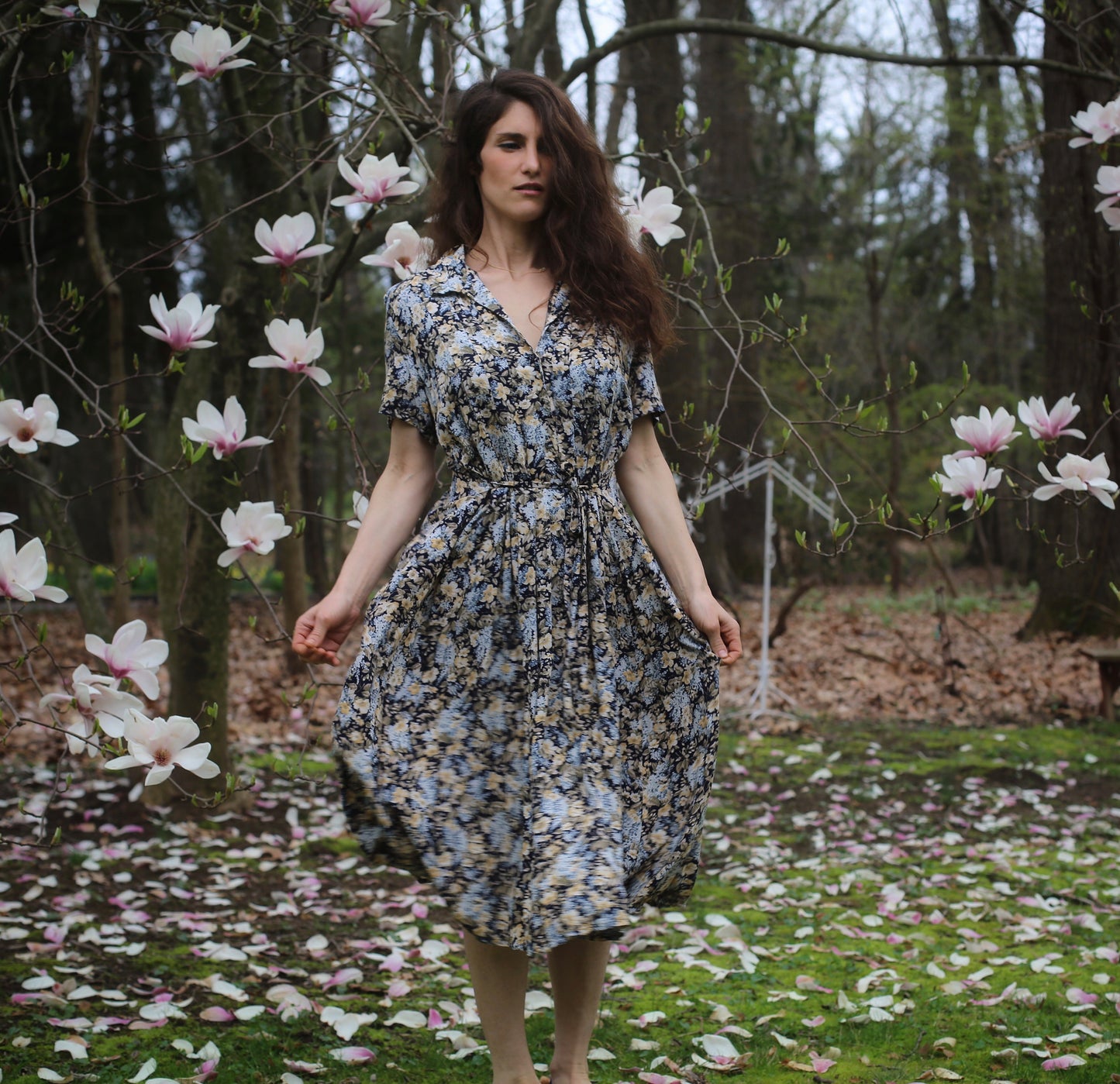 Vintage Floral Navy Laura Ashley Dress