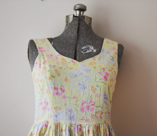 Yellow Floral Laura Ashley Summer Dress