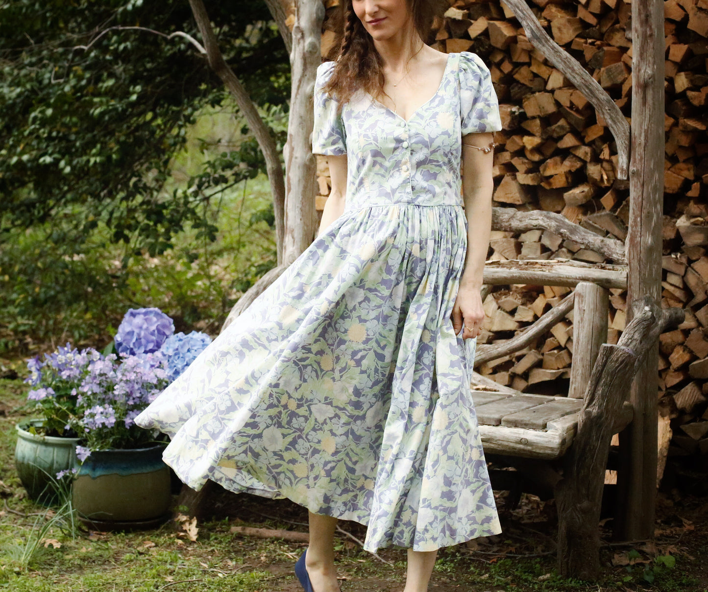 Vintage Floral Lilac Laura Ashley Dress
