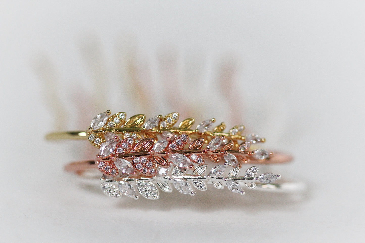 Crystal Leaves Hair Prong