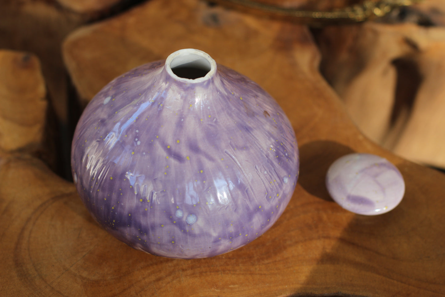 Hand Made Purple / Lavender Pottery Flask