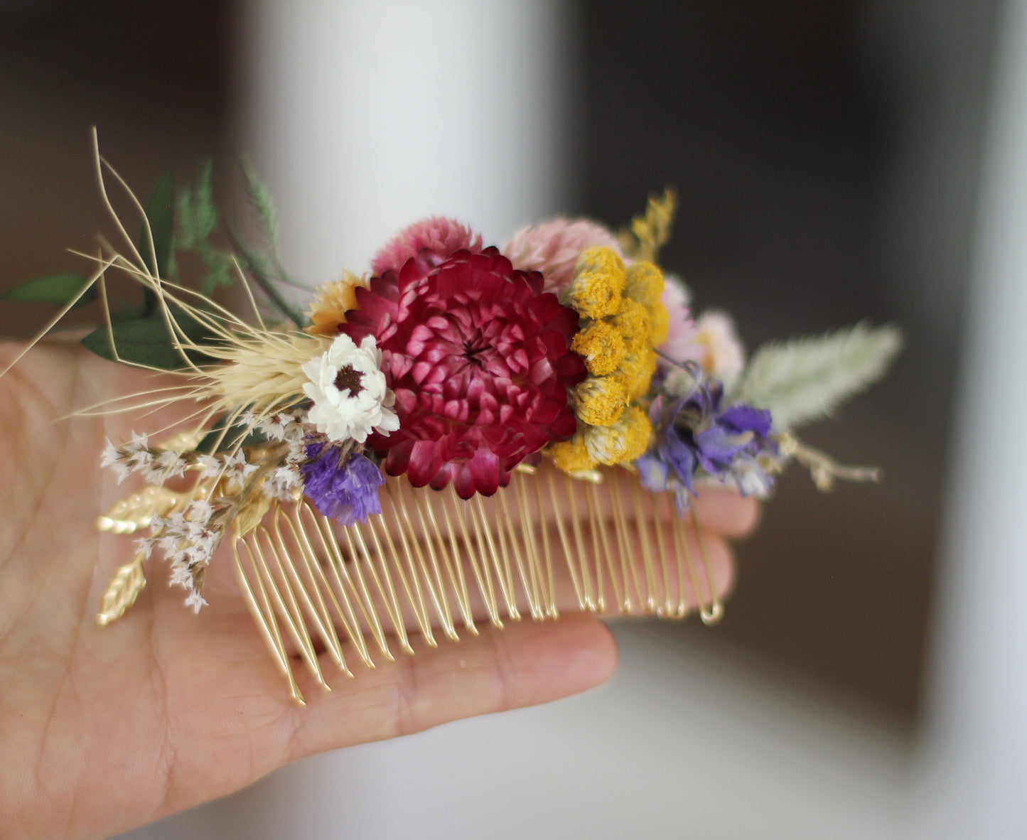 Pre-Order * Spring Blossom Dried Flowers Hair Comb