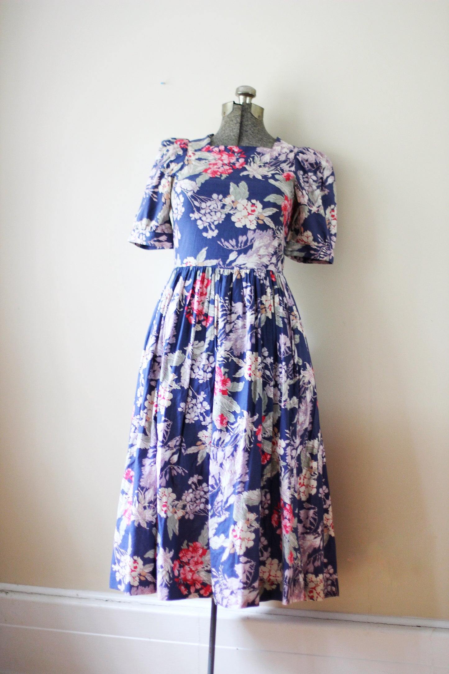 Vintage Floral Navy Laura Ashley Dress