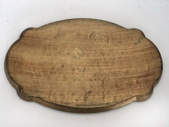 Vintage Florentine Miya Firenze Wood Floral Tray