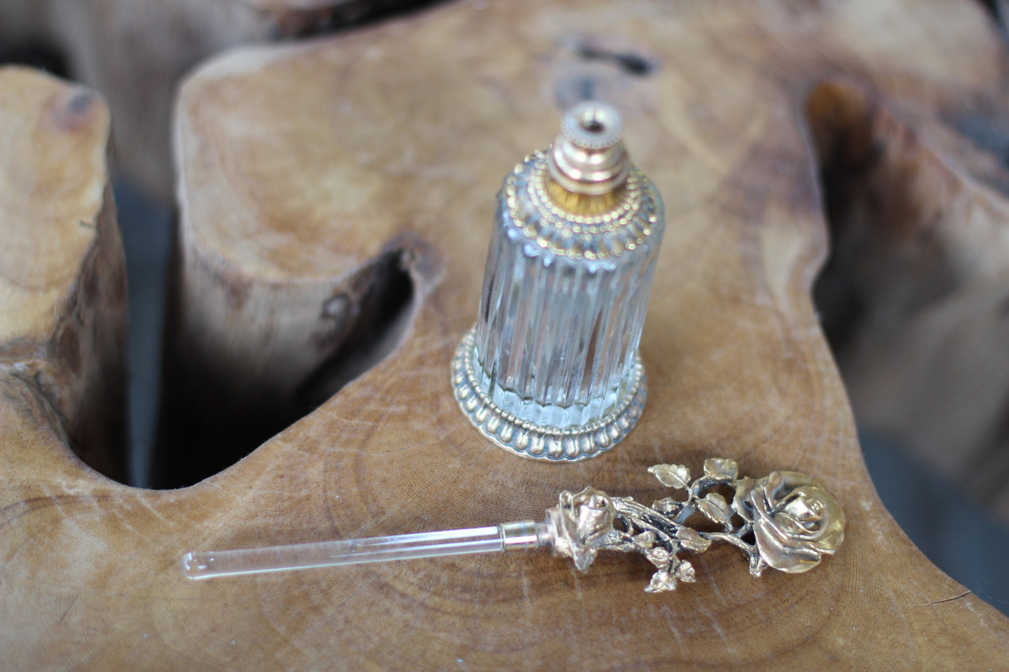 Antique Stylebuilt Tall Rose Perfume Bottle