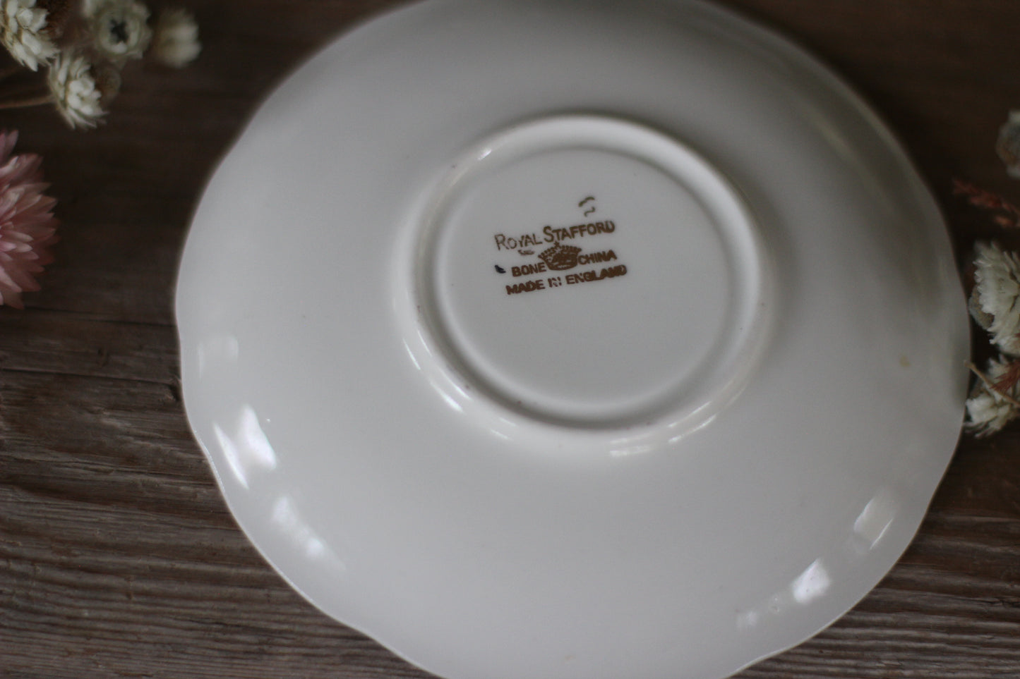 Vintage Mint Gold Floral Royal Stafford Tea Cup Set