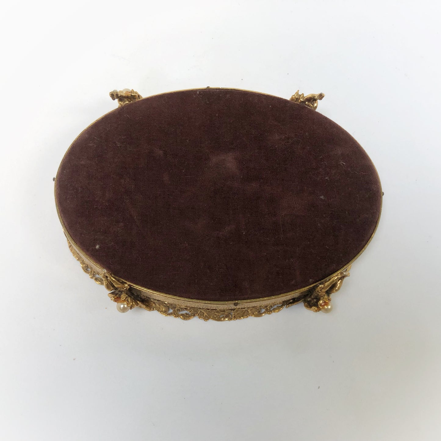 Antique Small Angels Vanity Mirror Tray