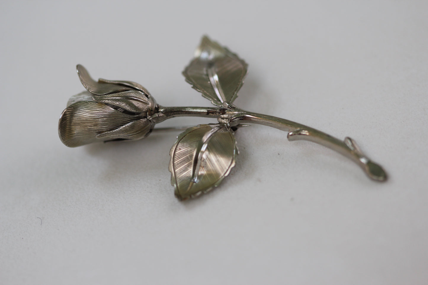 Silver Rose Brooch
