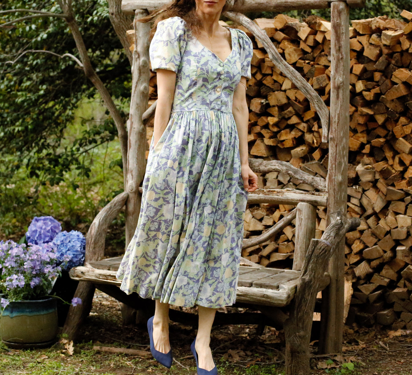 Vintage Floral Lilac Laura Ashley Dress
