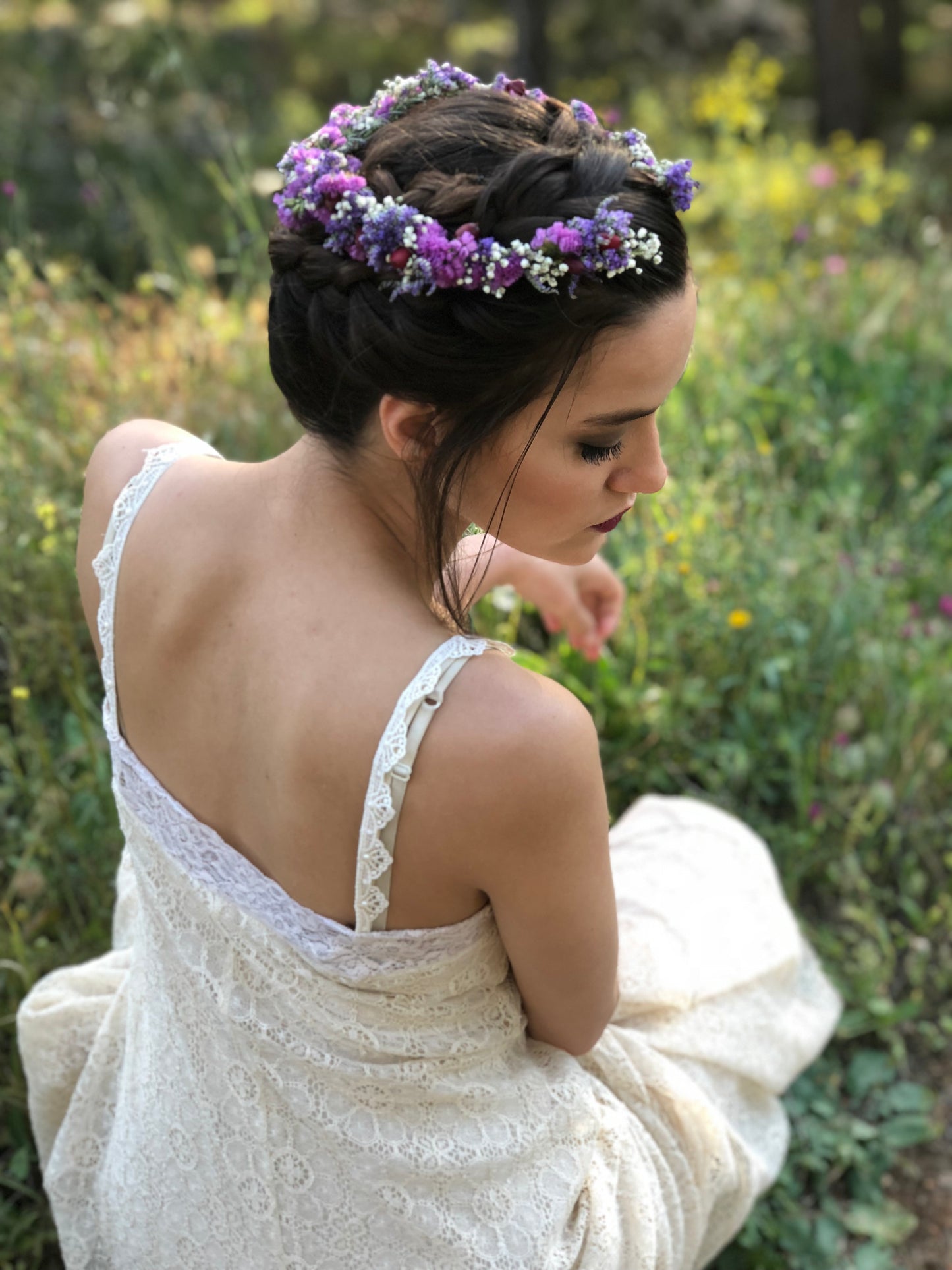 Pre-Order * Purple Dried Flowers Goddess Crown