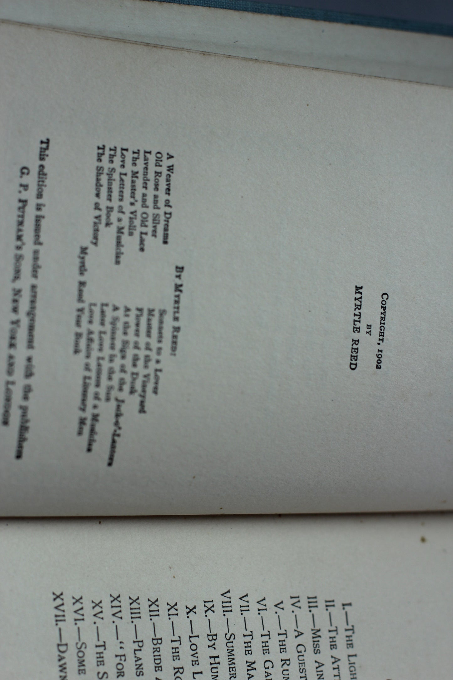 Antique Book Lavender & Old Lace, Myrtle Reed, 1902, Hardback