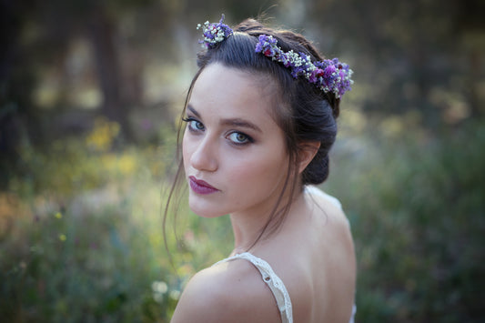 Custom Made* Purple Dried Flowers Goddess Crown