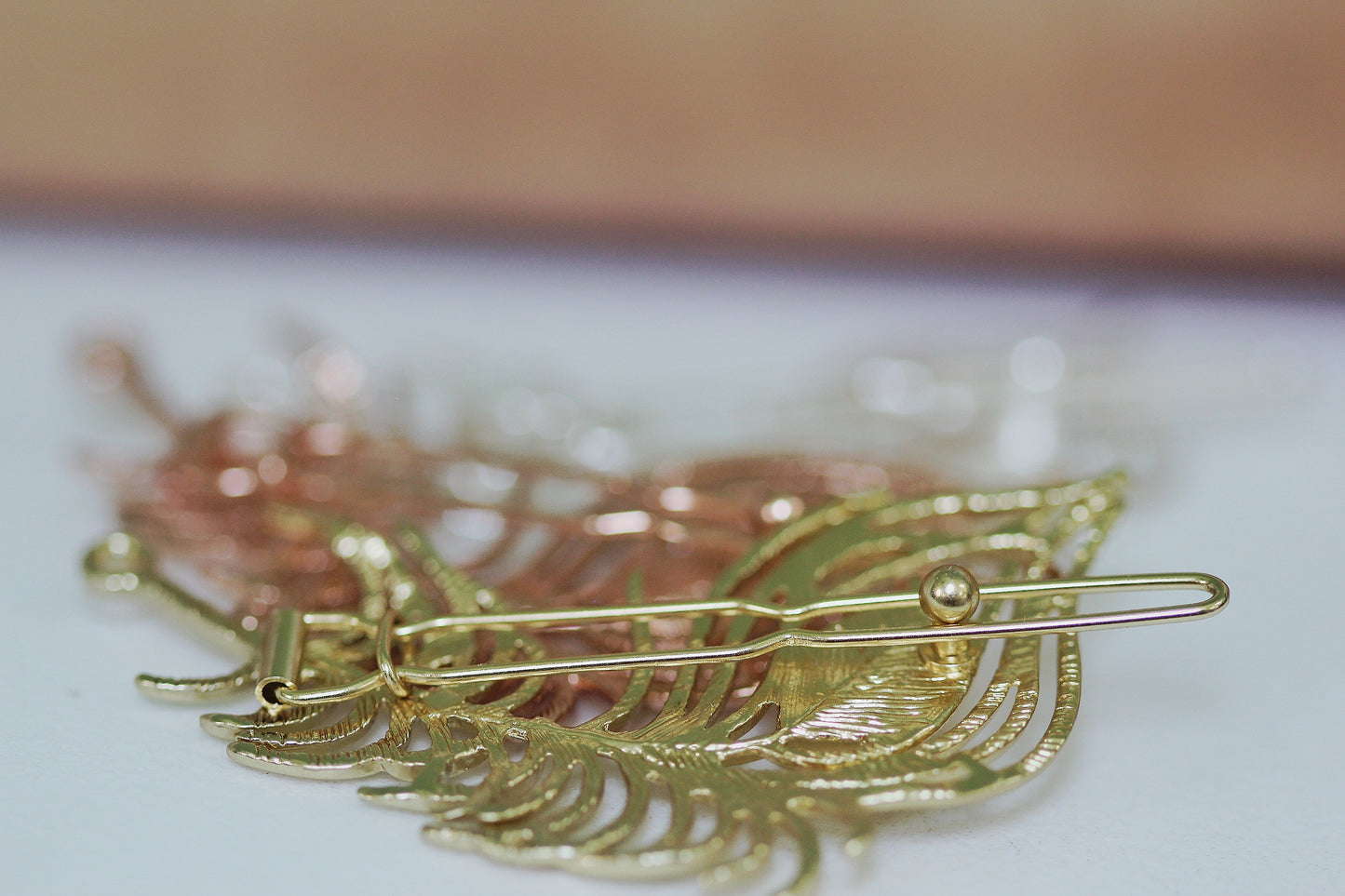 Peacock Feather Pearl Barrette