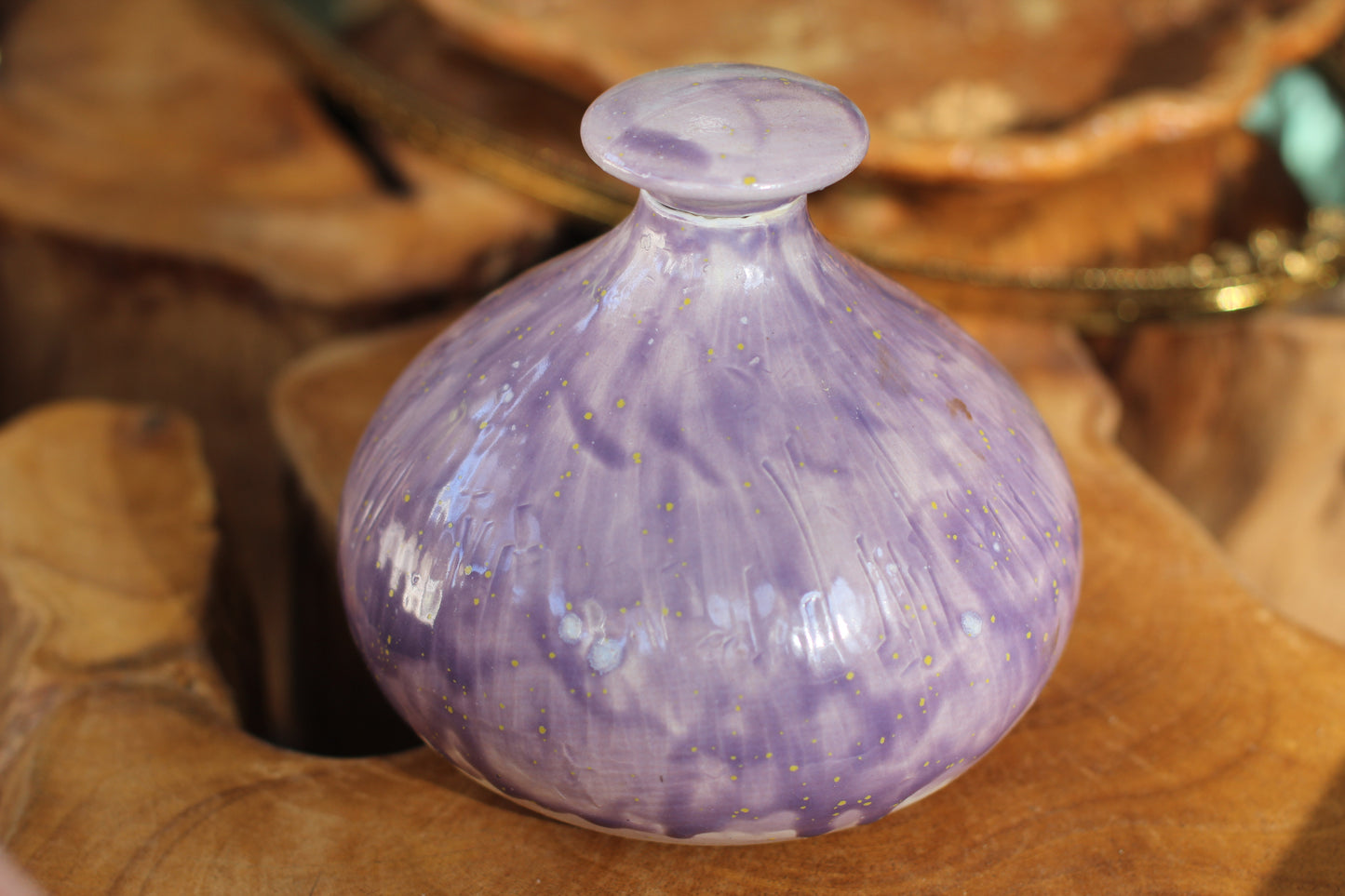 Hand Made Purple / Lavender Pottery Flask