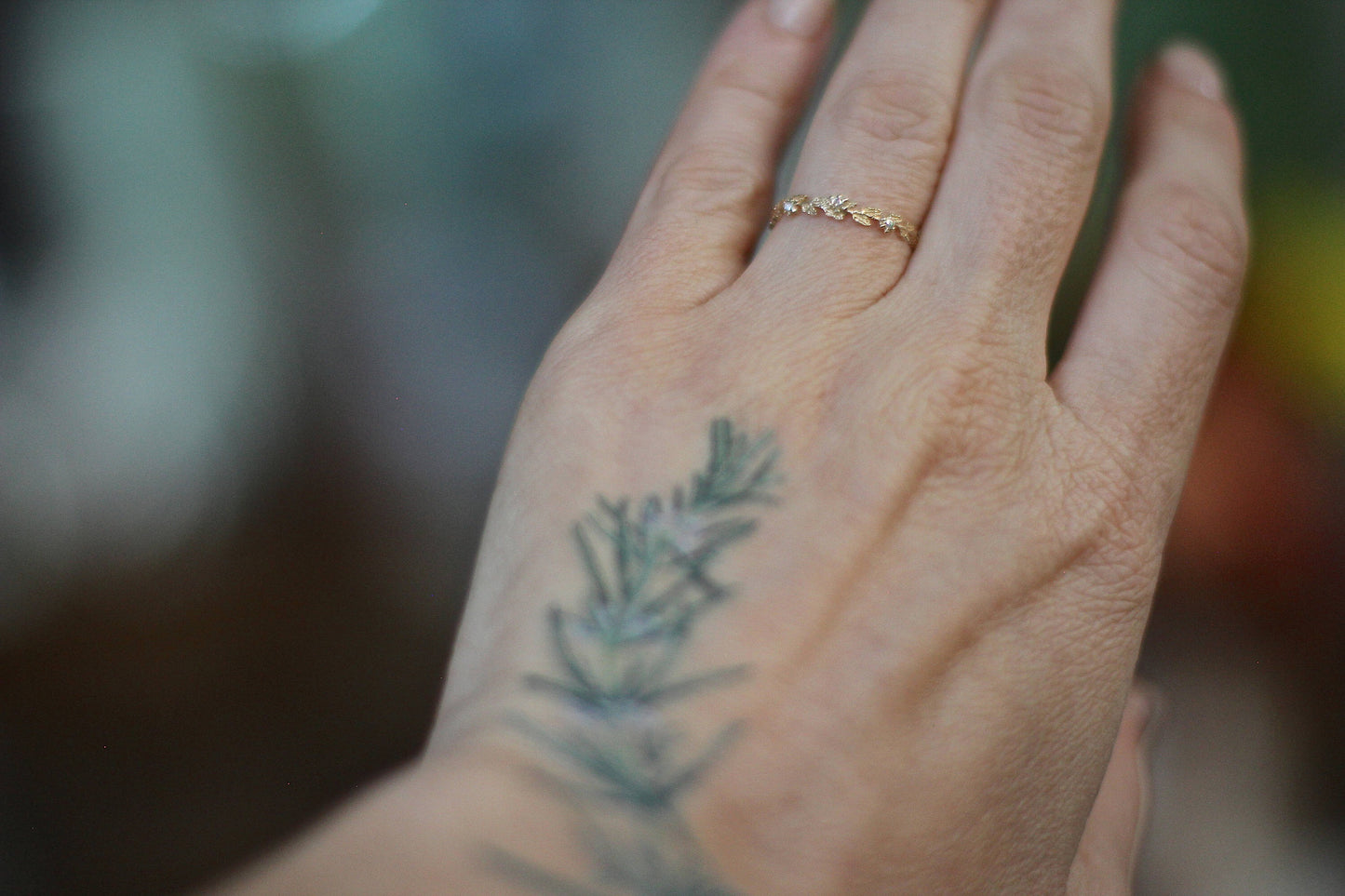 Custom Made* Laurel Leaves Diamond Ring