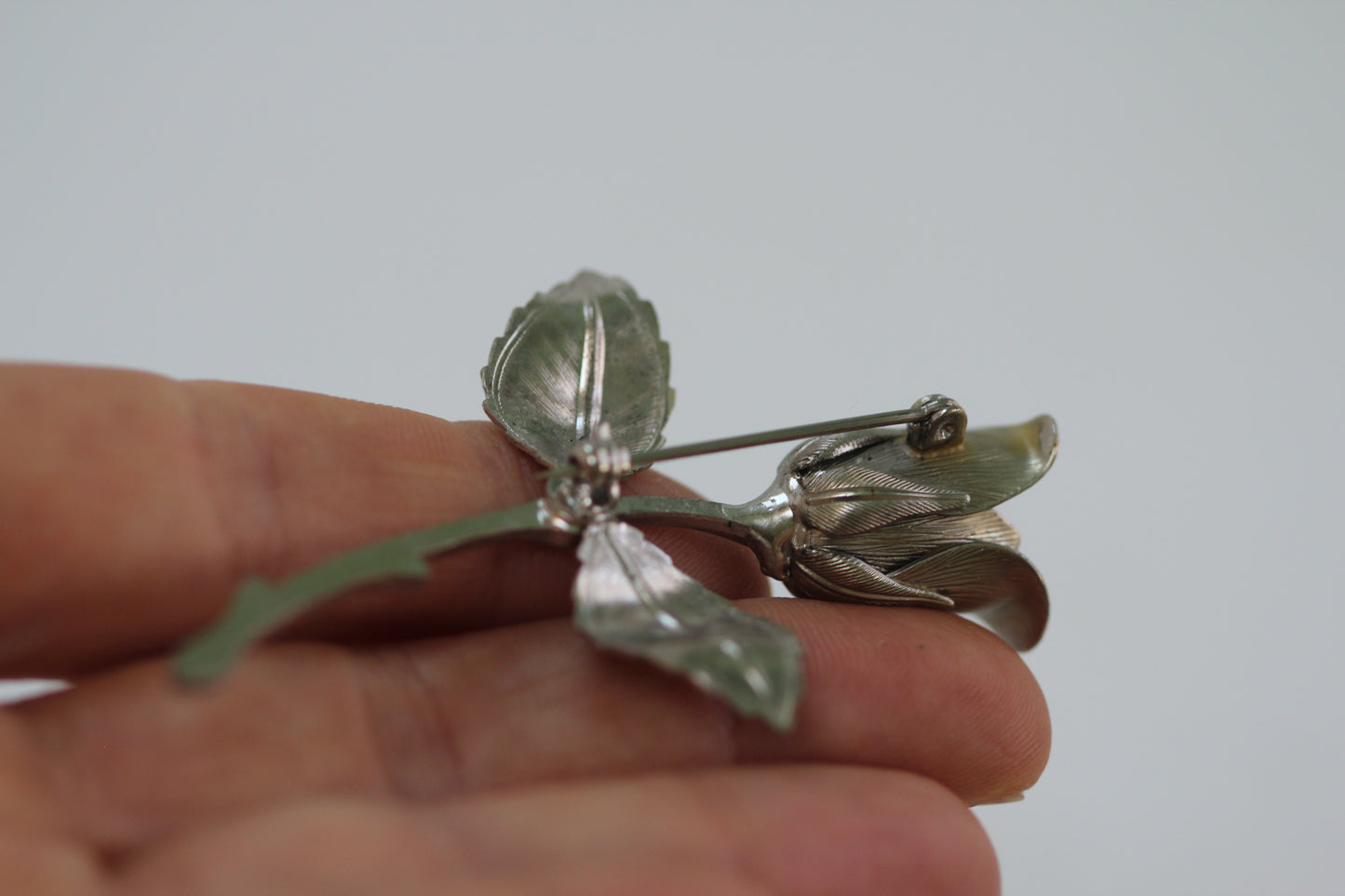 Silver Rose Brooch