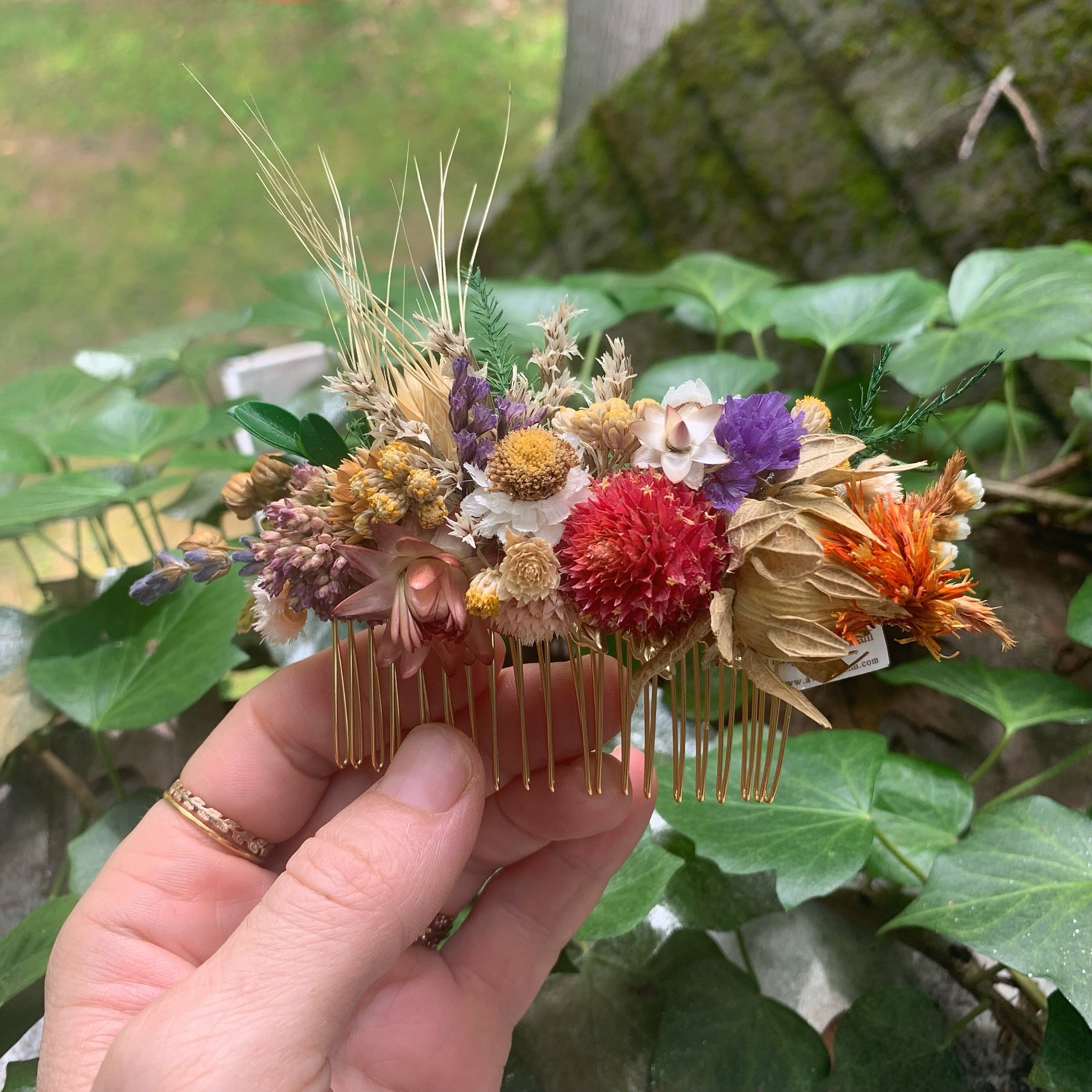 Preorder * Summertime Dried Flowers Hair Comb