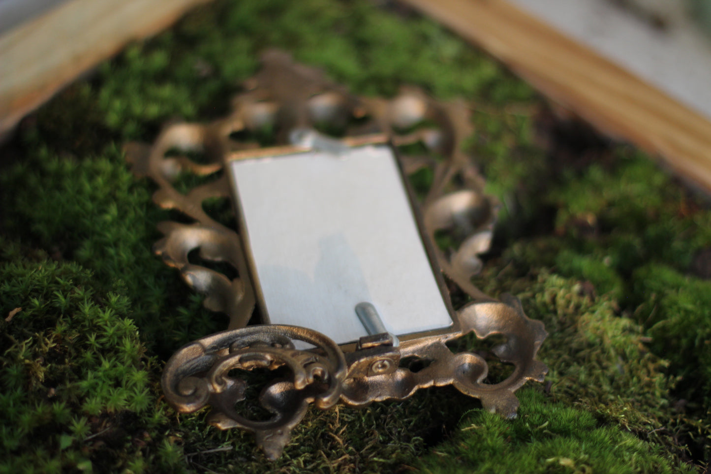 Antique Small Cast Iron Victorian Bronze Frame