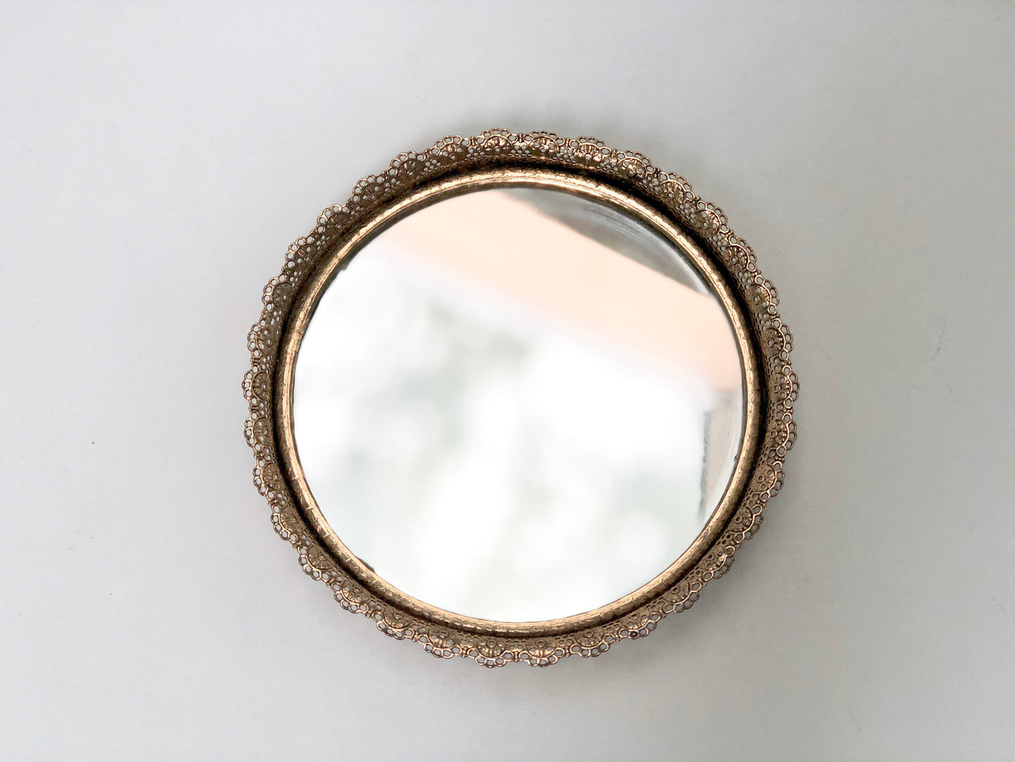 Antique Miniature Vanity Mirror Tray