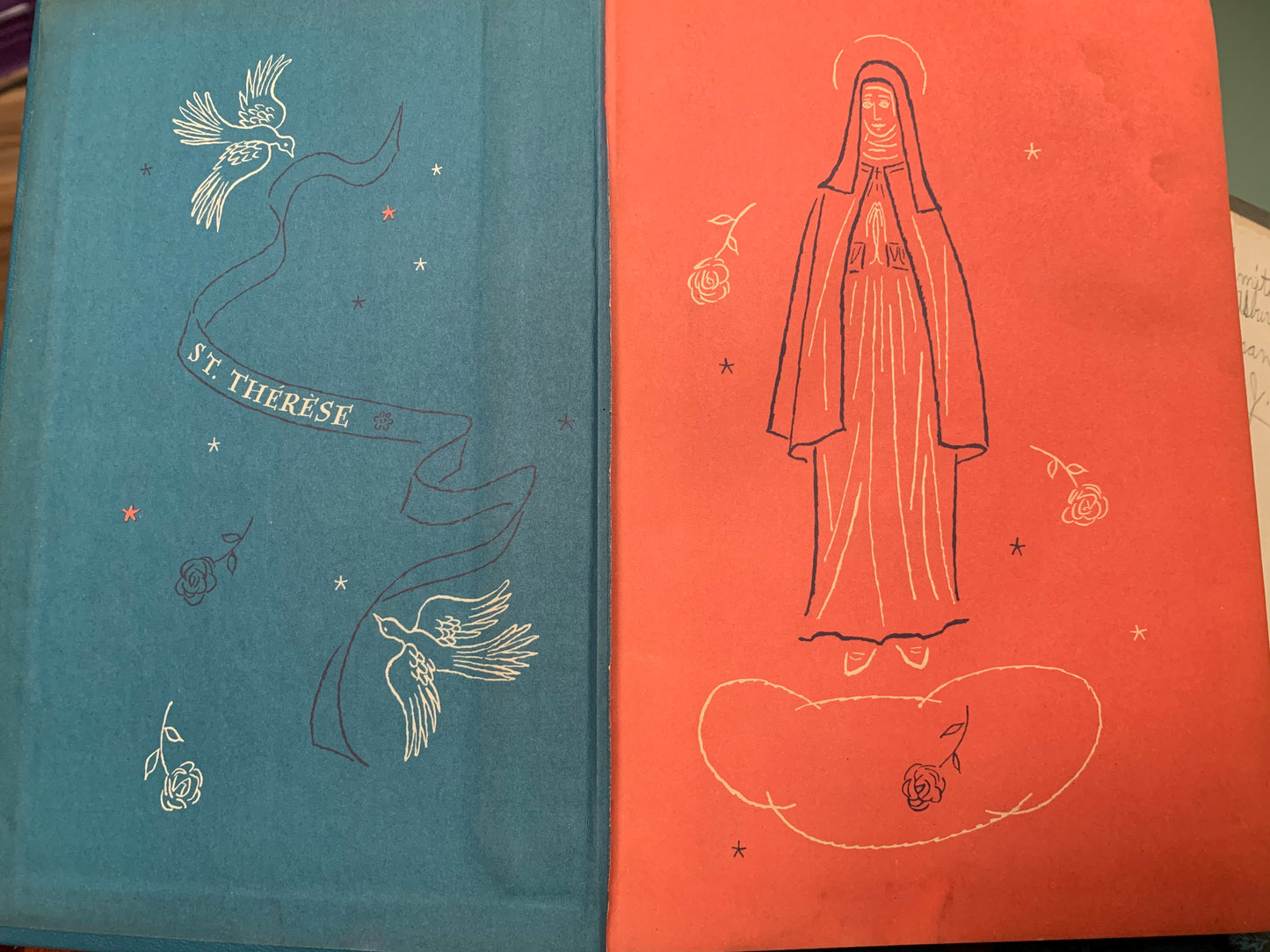 Three Antique Books Hardback Blue / Green Colors