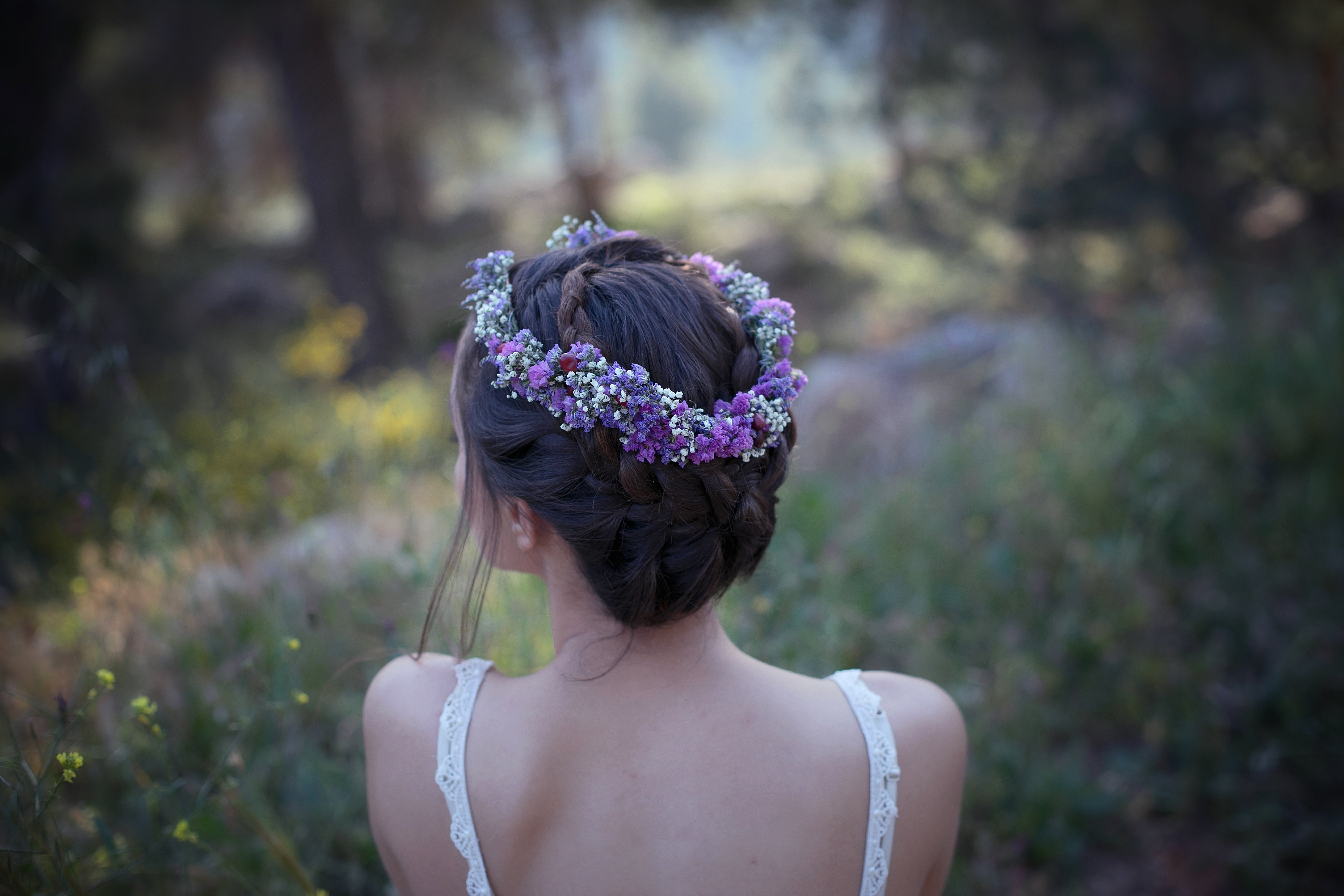 Preorder * Purple Dried Flowers Goddess Crown