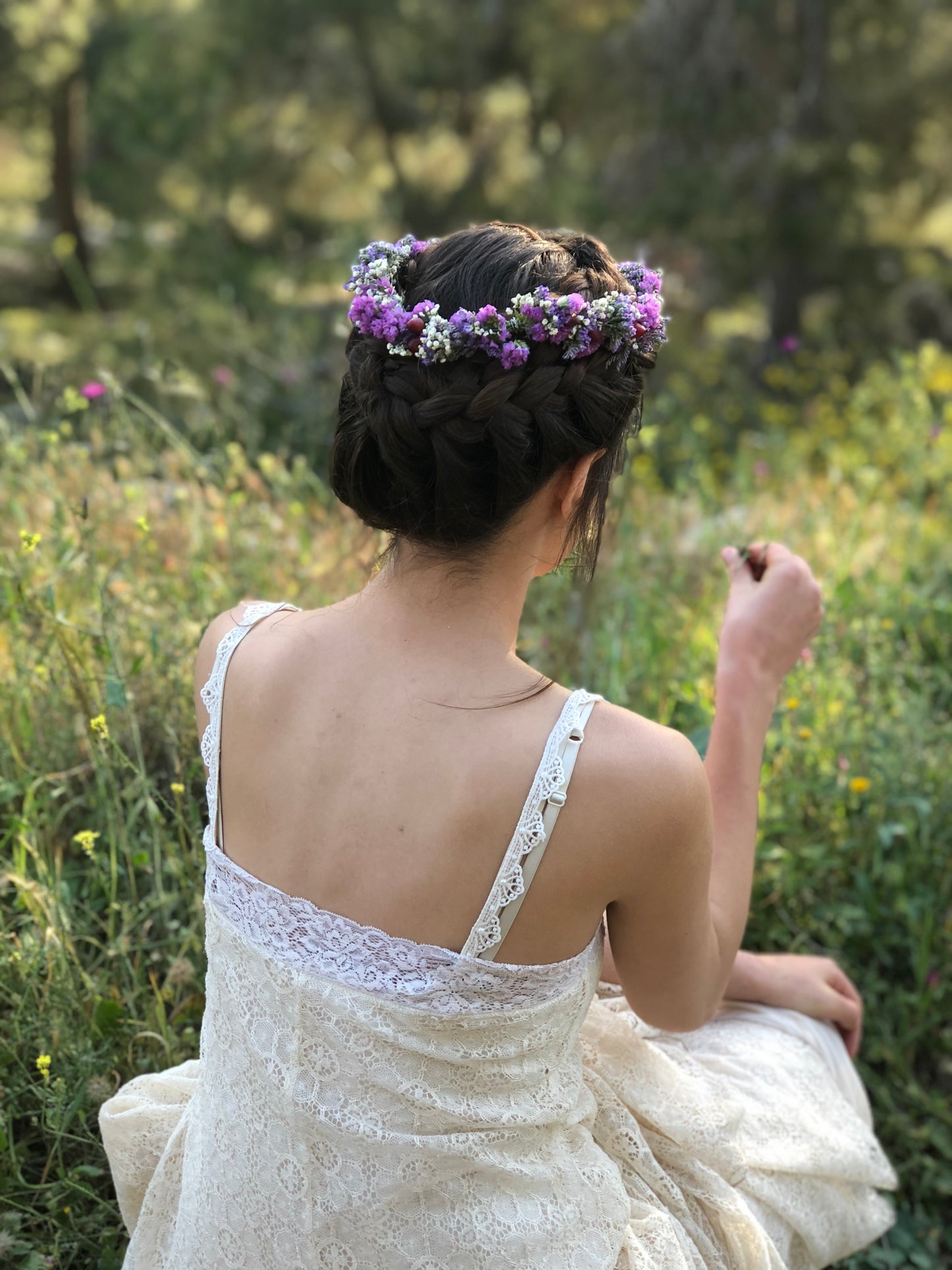 Pre-Order * Purple Dried Flowers Goddess Crown