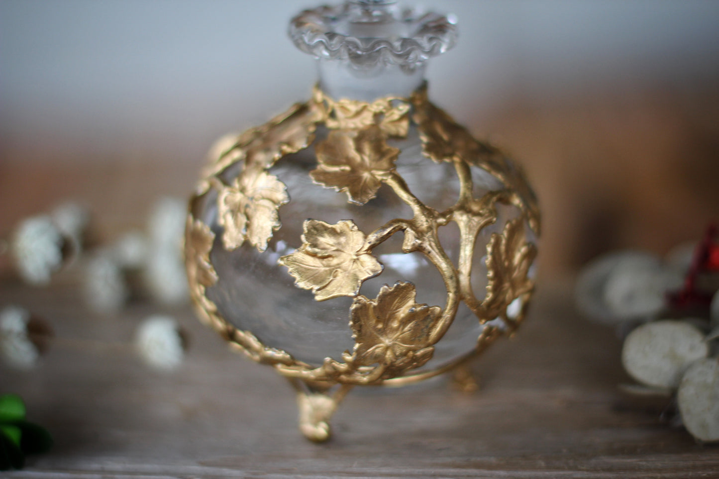 Antique Rare Leaves Perfume Bottle