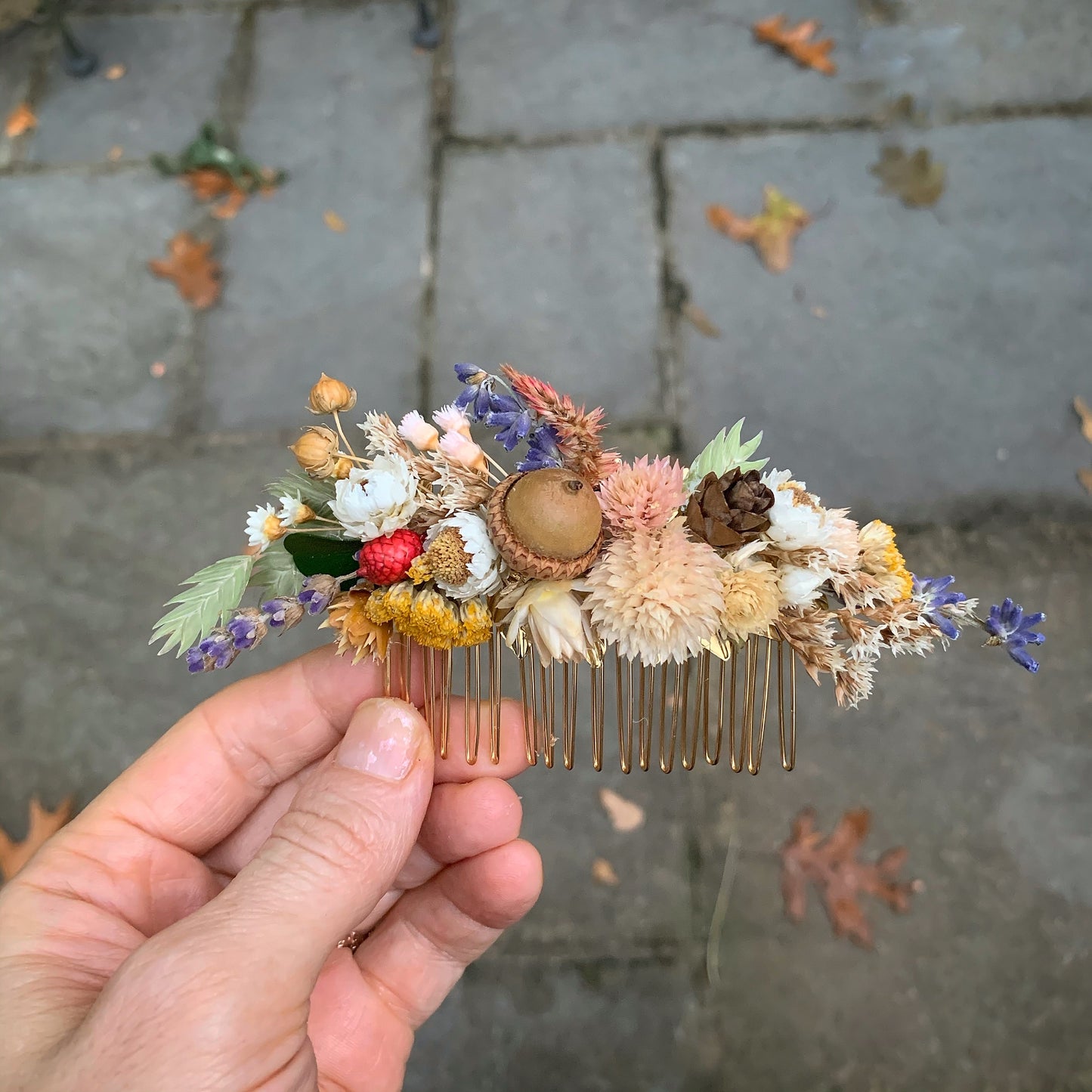 Pre-Order * Athena Dried Flowers Hair Comb