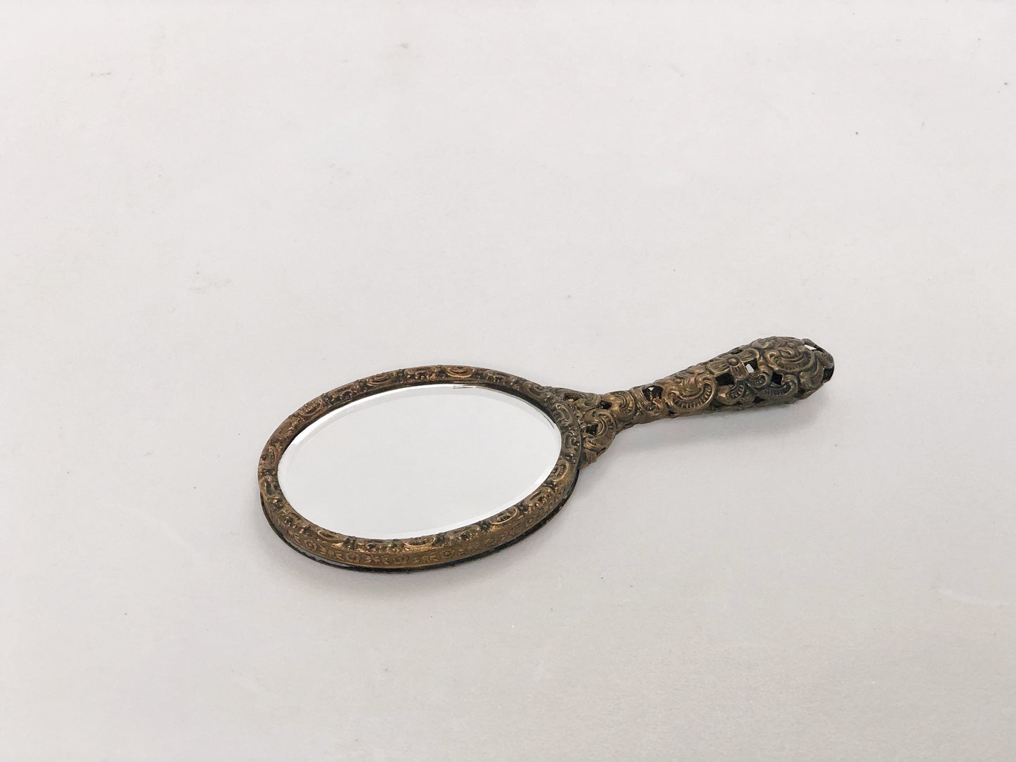 Floral Petite Embroidered Floral Hand Mirror