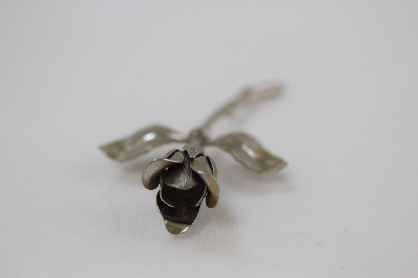 Silver Rose Brooch