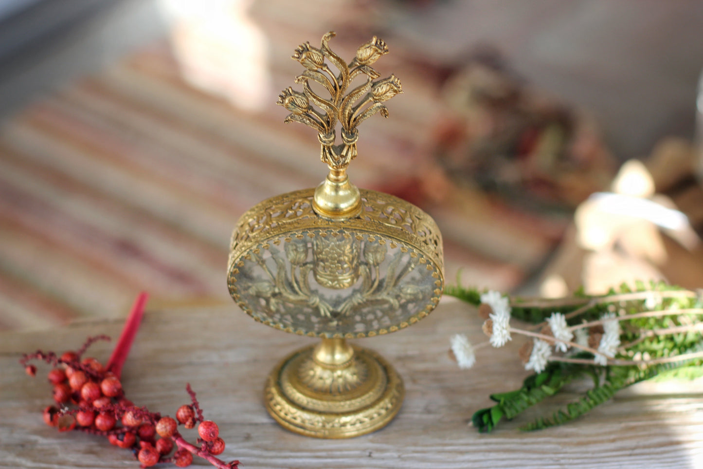 Antique Rare Tulips Perfume Bottle