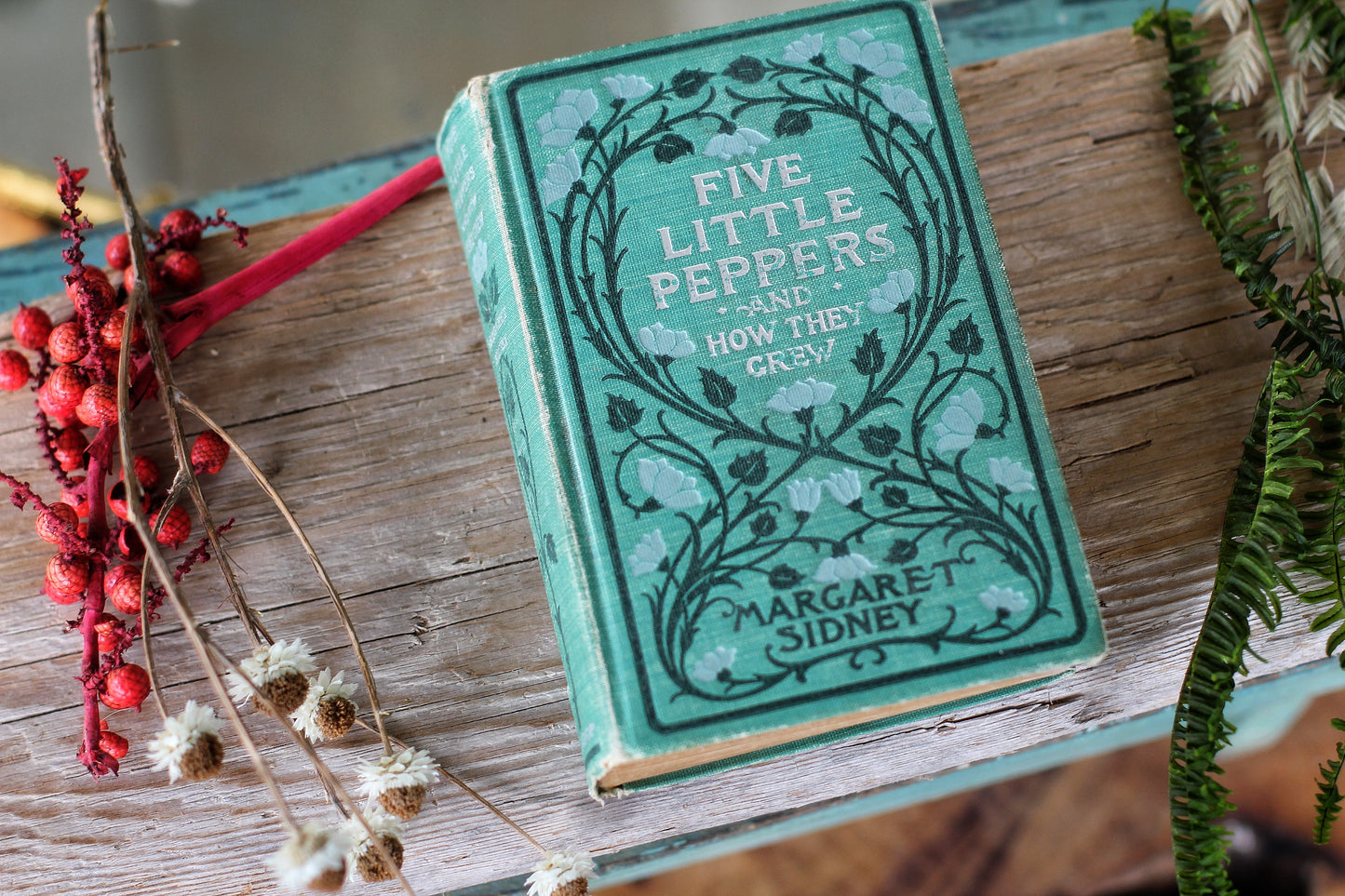 Antique Book Five Little Peppers and How They Grew by Margaret Sidney 1881 & illustrated Hardback.