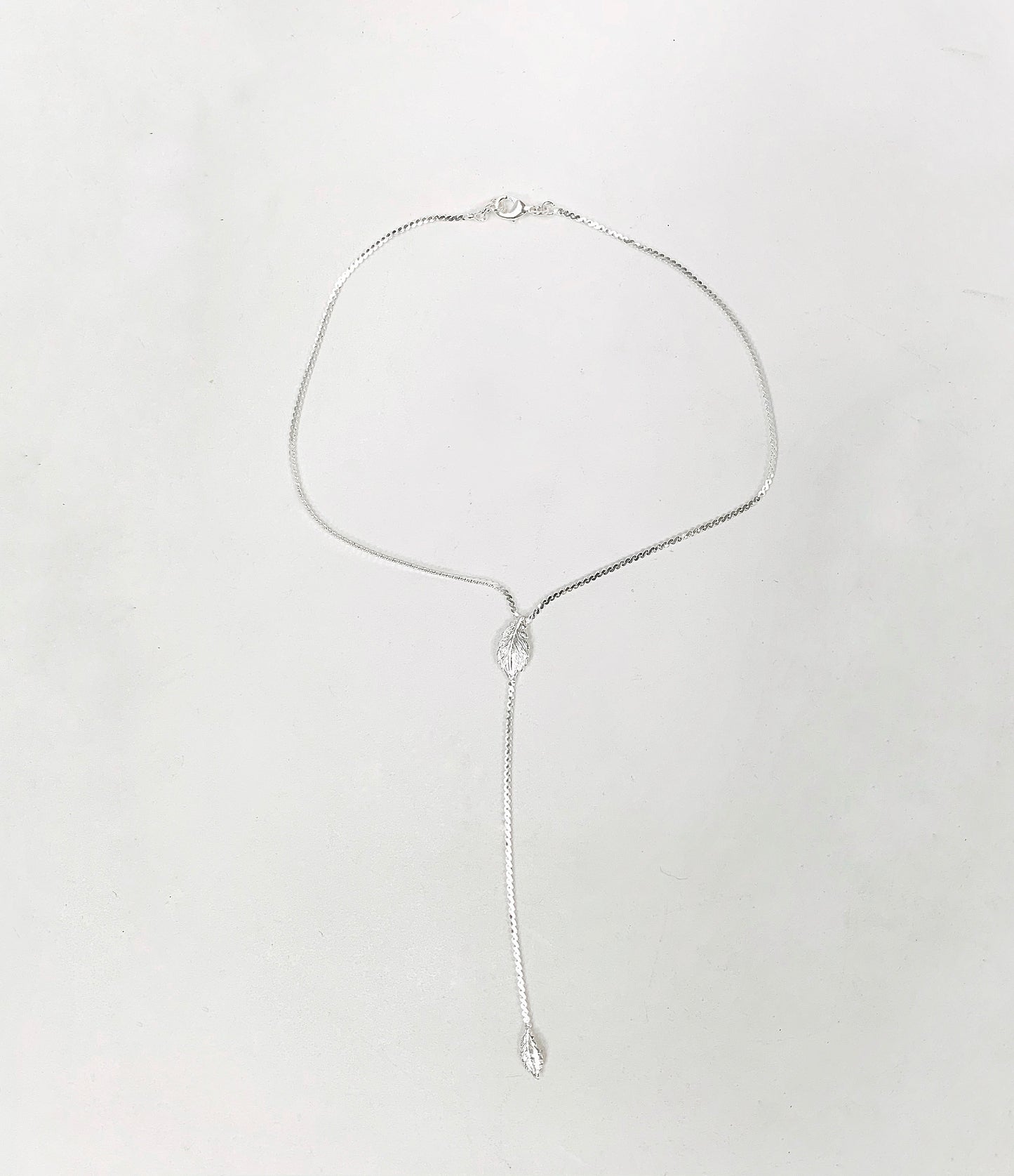 Leaf Drop Lariat Necklace