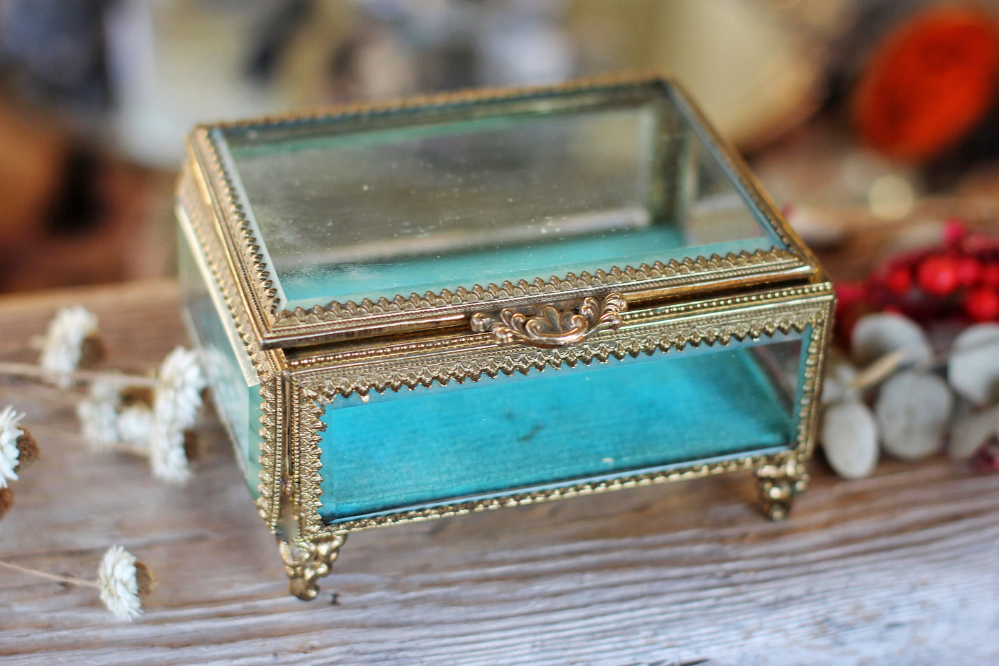 Antique Turquoise Jewelry Box